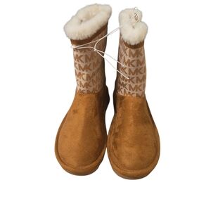 Michael Kors Brown Suede Boots with Fur Trim